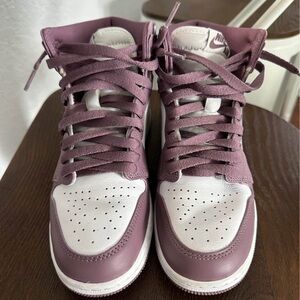 Nike Purple and White High-Top Sneakers